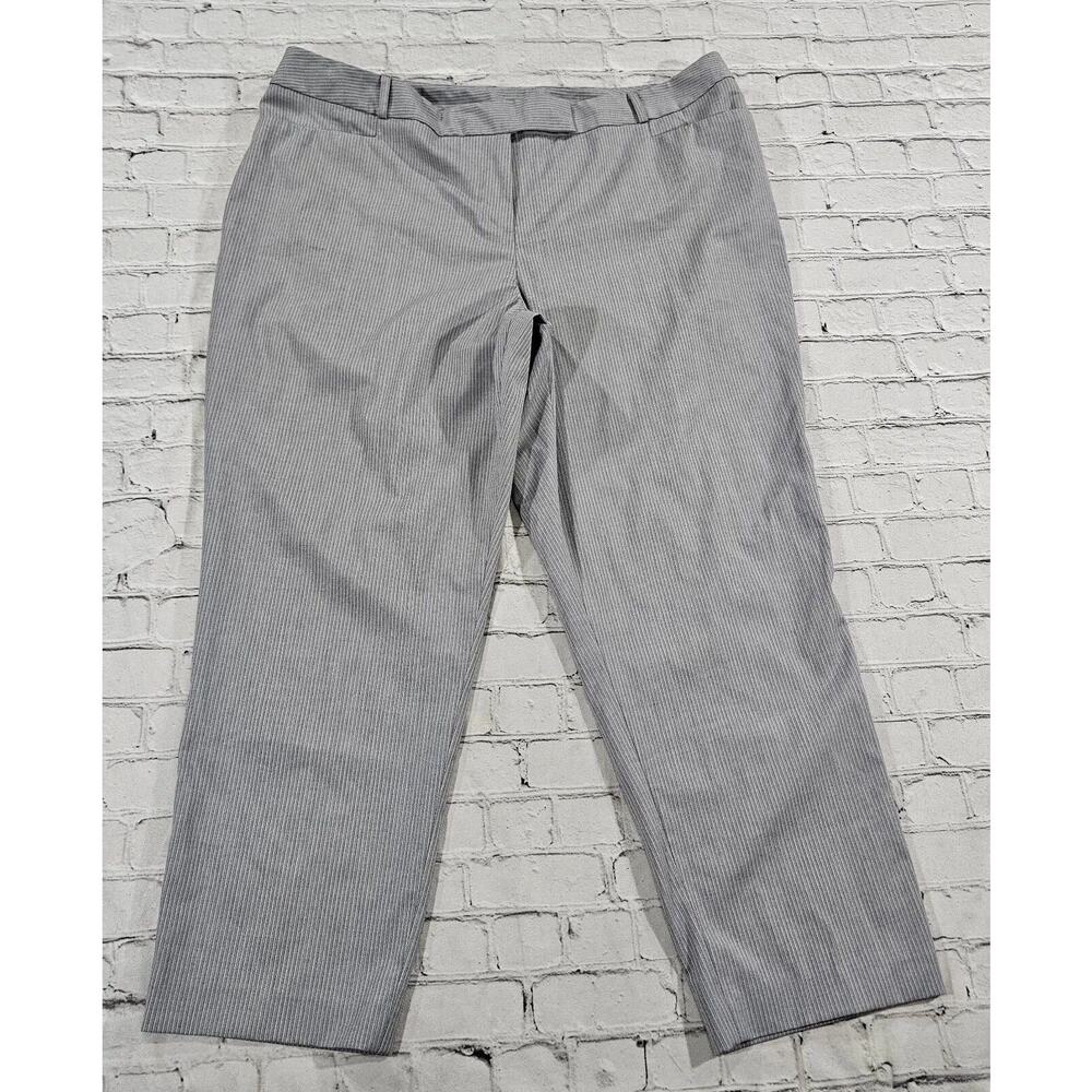Lane Bryant Gray Striped Pockets Stretch Tapered Leg Pants WOMENS SIZE 22